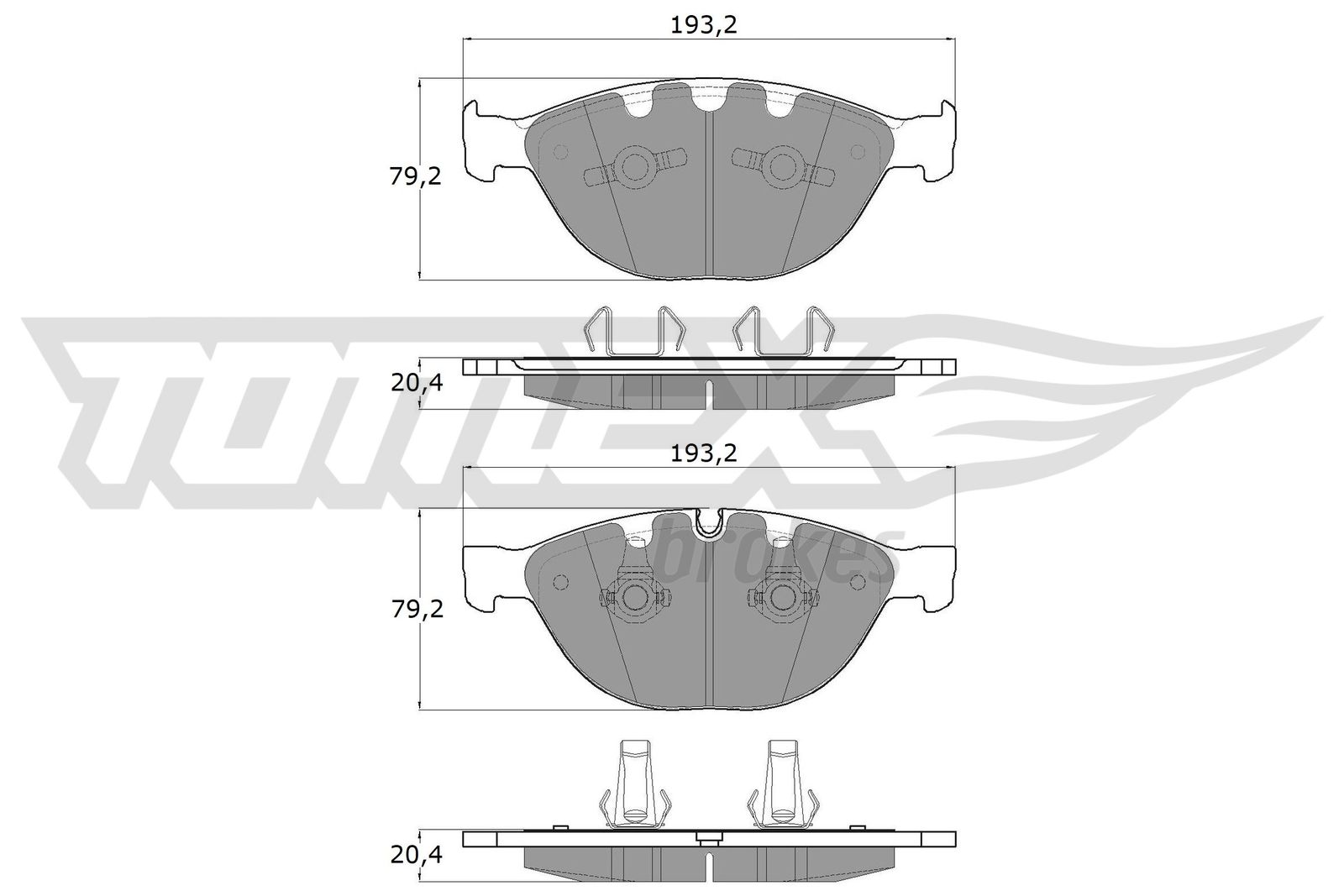Sada brzdových platničiek kotúčovej brzdy TOMEX Brakes